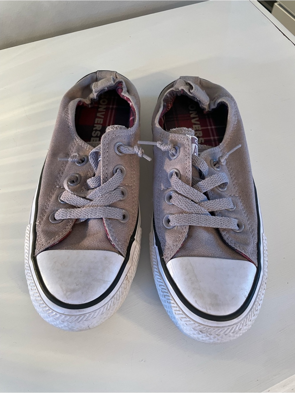 Converse Kids Low-Top Canvas Sneakers - Light Gray